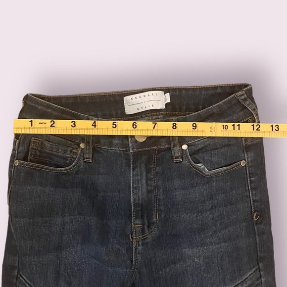 Kendall & Kylie | Women’s | Dark Wash Distressed Moto Style Jeans | Size: 24 - Picture 2 of 6